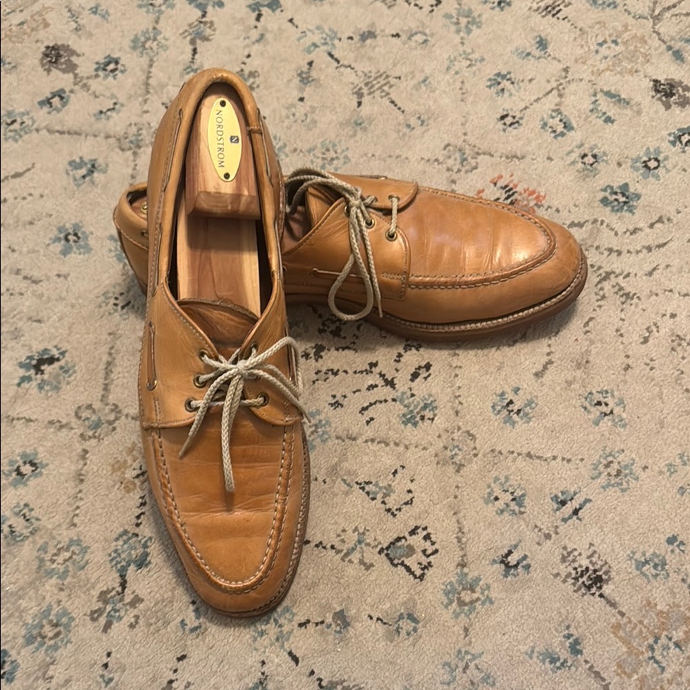 Allen Edmonds + Vibram soles Tan Leather Boat Shoes for Men 10B